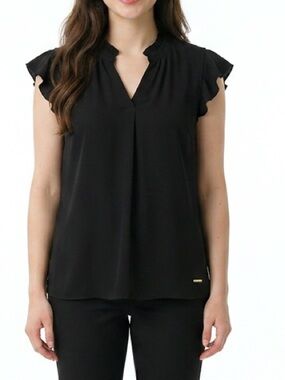 ANNE KLEIN | Ruffle Sleeve Blouse Sz L